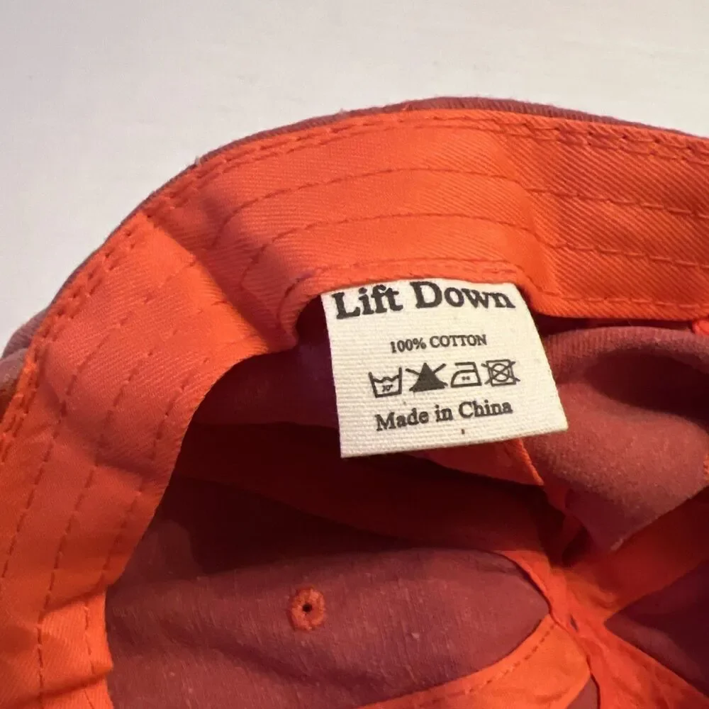 Lift Down Cap Classic S-M Orange Adjustable Strap 100% Cotton NWOT